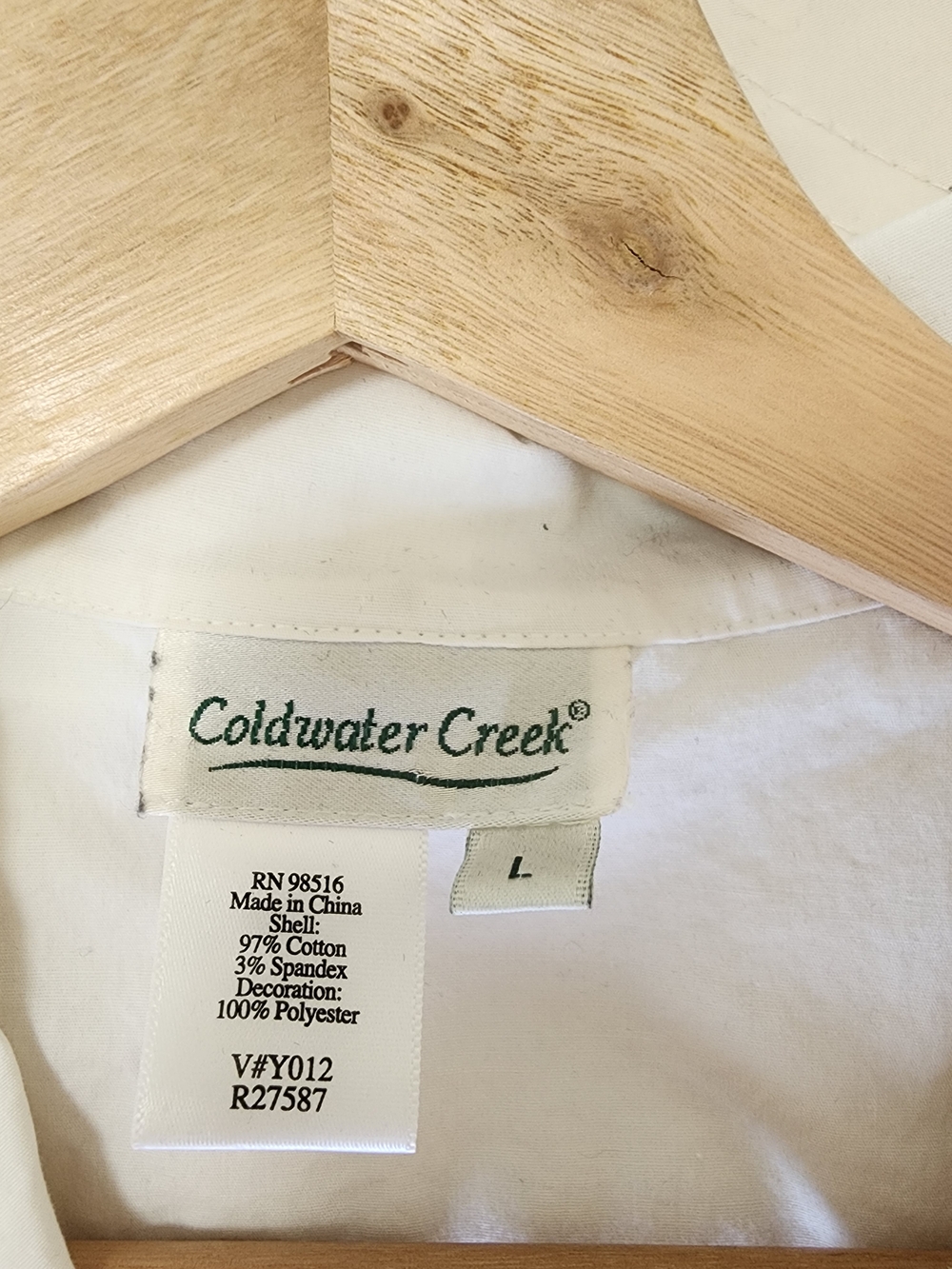 Coldwater Creek White Button-Down Shirt with Subtle Embroidery - Picture 5 of 6